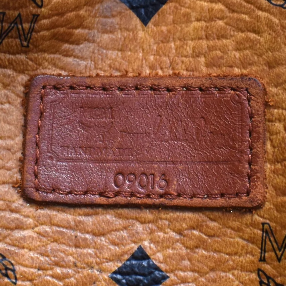 MCM Cognac Vicetos Top Zipper Shoulder Work Bag Briefcase Authentic EUC - Picture 8 of 16